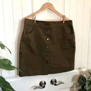 BRIDGE & BURN olive denim miniskirt XL